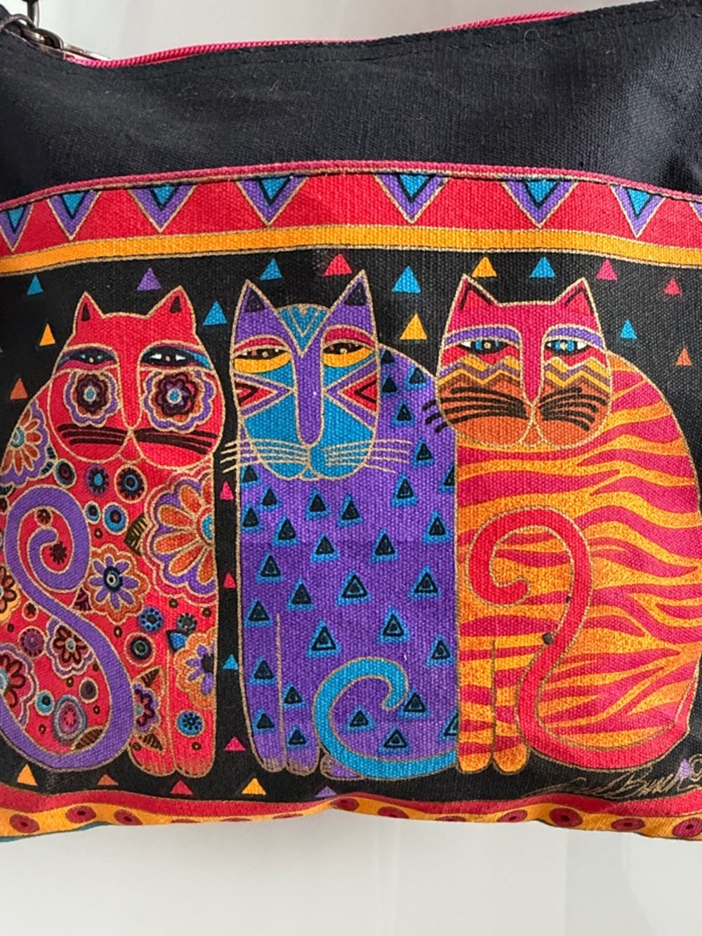 Laurel Burch NWT Colorful Cat Crossbody Bag Adjustable Strap Art Shoulder Purse - Picture 3 of 17